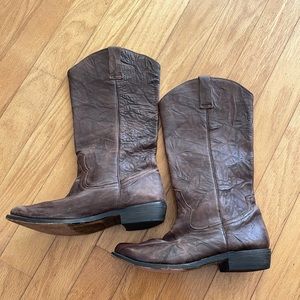 Mix Mooz Dark Brown Leather Western Boots | 10